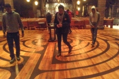 Youth Group Walks Labyrinth